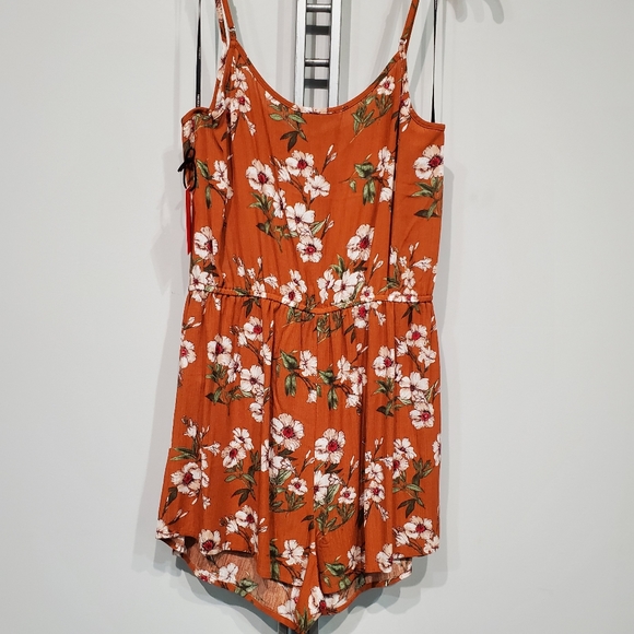 Cestnut Blush/ Light Blue Cream Short Jumpsuit - Picture 2 of 2